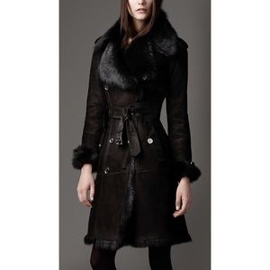 Burberry Fur and Suede Trench Coat